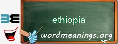 WordMeaning blackboard for ethiopia